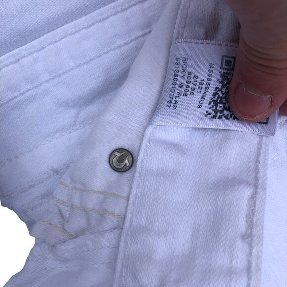 TRUE Religion Jeans Size 28 RICKY RELAXED STRAIGHT White - Picture 5 of 8